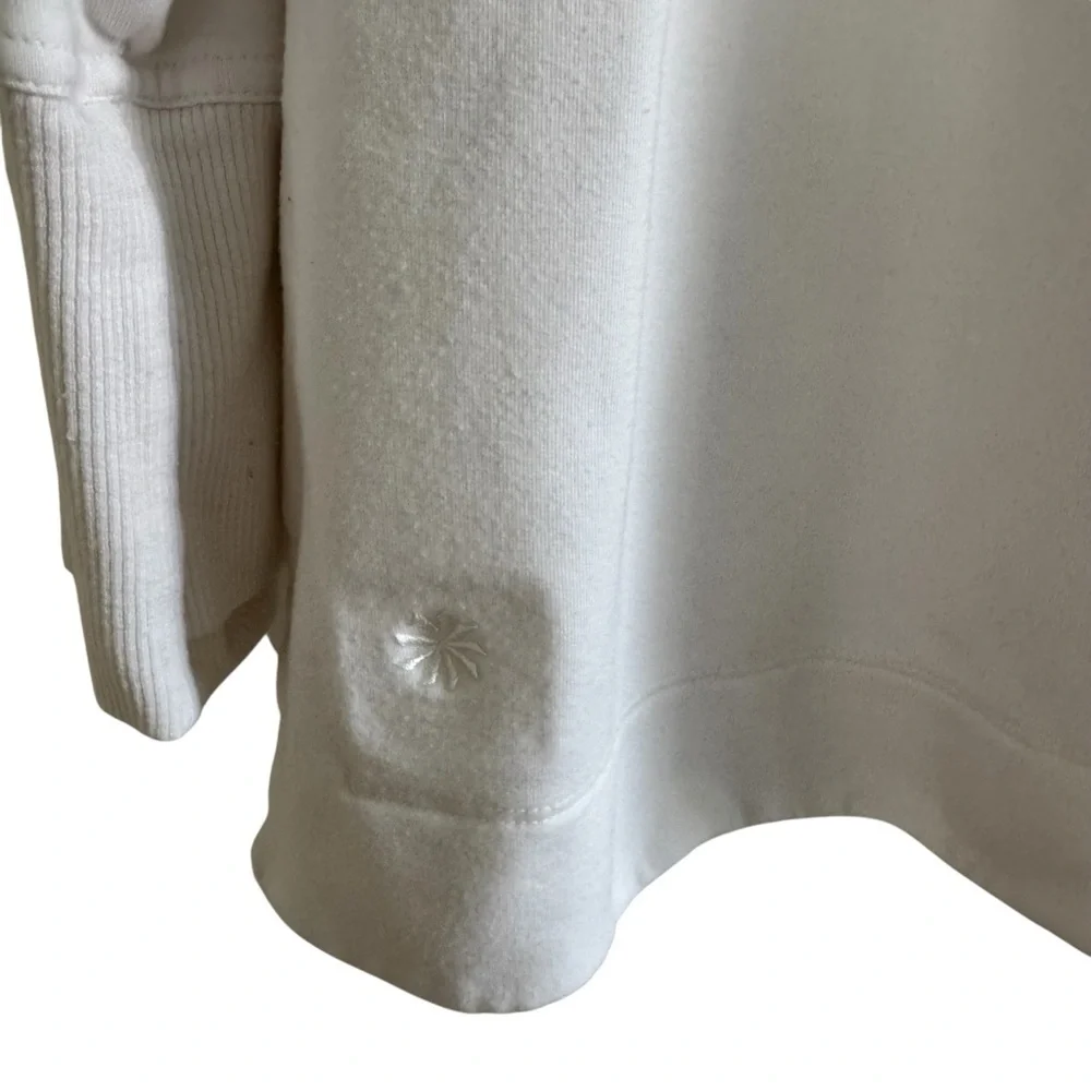 Athleta Coaster Luxe Recover Sweatshirt Top Magnolia White Thumbhole Athletic 1X - Picture 8 of 13